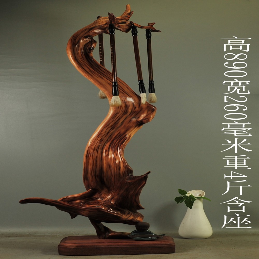 崖柏陈化料笔筒摆件随形笔挂笔架珠串架笔筒茶台陈化原料倒流香