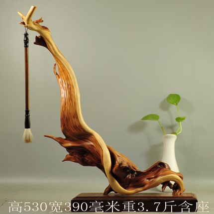 崖柏根雕摆件禅意随形笔挂工艺品镇宅笔架珠串架笔筒茶台红白料