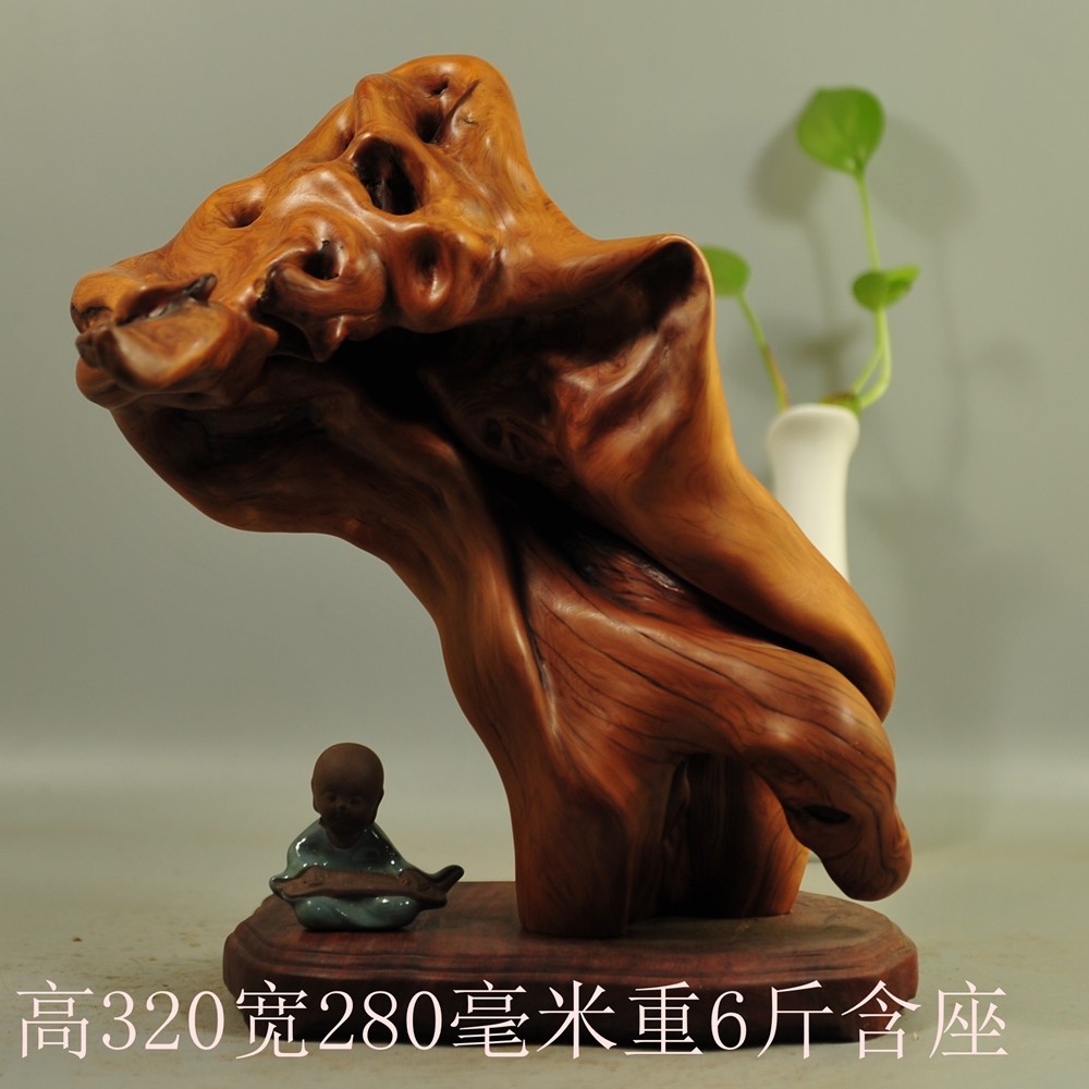 崖柏根雕摆件禅意随形笔挂工艺品镇宅笔架珠串架笔筒茶台红白料