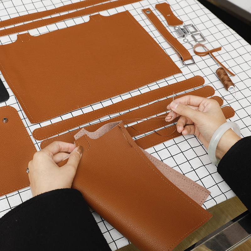 团建手工DIY水桶包材料包超纤皮手缝包包棕色皮革菜篮子女包,箱包皮具/热销女包/男包,水桶包,淘宝优惠券,粉丝福利购,淘宝优惠卷