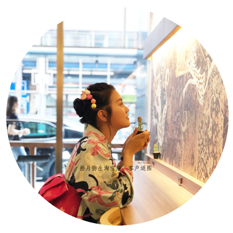 纯手工【柿饼】日系和风布花发饰梳和服Cos兔子球樱鳄鱼夹软妹子