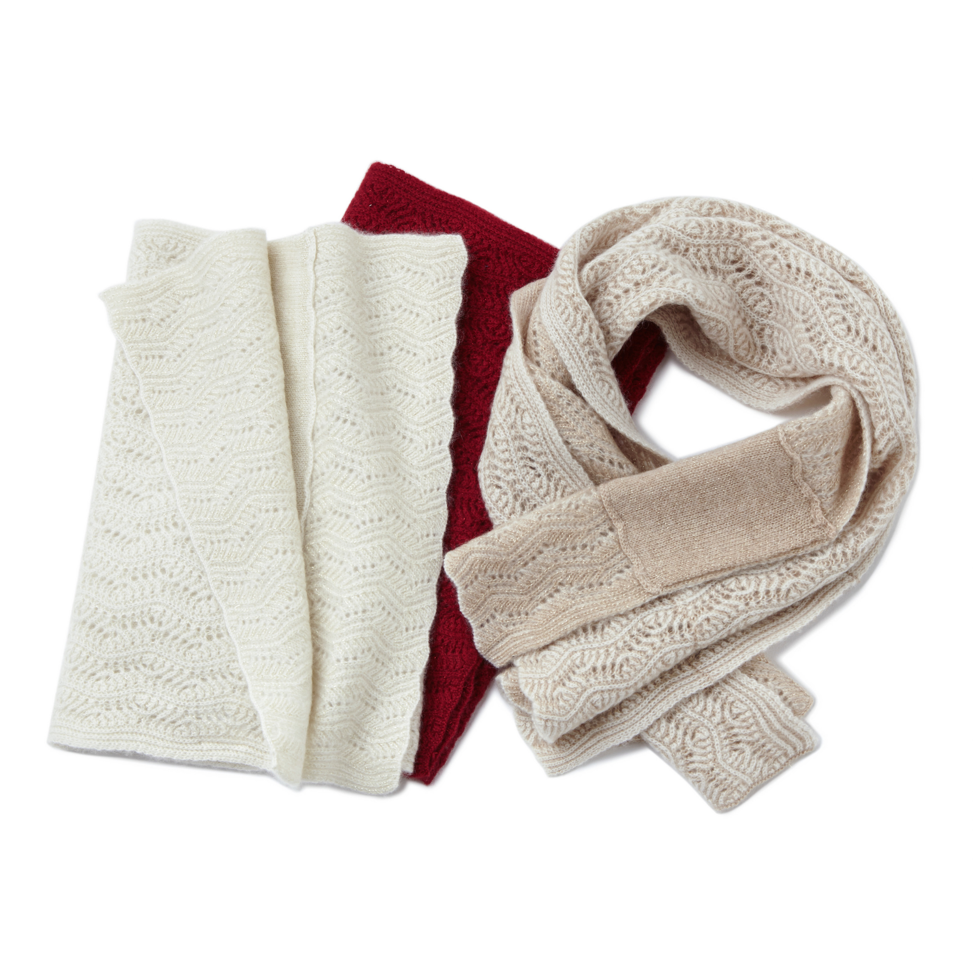 2025新款围巾订单纯山羊绒镂空甜美双层穿孔设计保暖围巾秋冬围脖