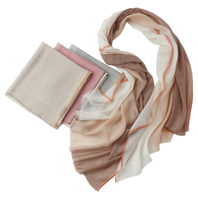 2025新款春秋夏季女士超薄款纯羊绒围巾高端戒指绒空调房披肩百搭