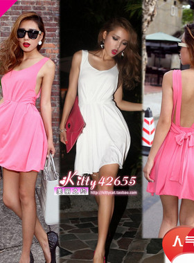 【赔钱清仓】krazy热卖款 性感大露背系带连衣裙 夜店裙沙滩裙201