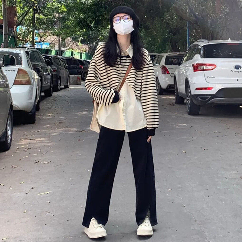외출용 산부인과 봄수트 패셔너블하고 스타일리쉬한 봄 가을 신상품 상의 셔츠 봄셔츠 팬츠 투피스 세트
