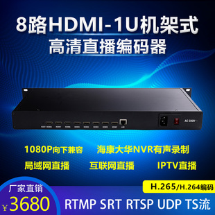 rtmp 机架式 8路hdmi高清编码 器rtsp iptv直播onvif监控nvr录 udp