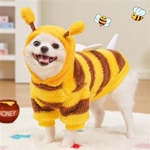 宠物衣服狗狗猫咪用品秋冬蜜蜂变身装泰迪比熊法斗加绒新品中型犬