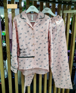 玛伦萨新款睡衣女士春夏薄款家居服夏季梭织棉布春夏大码休闲套装