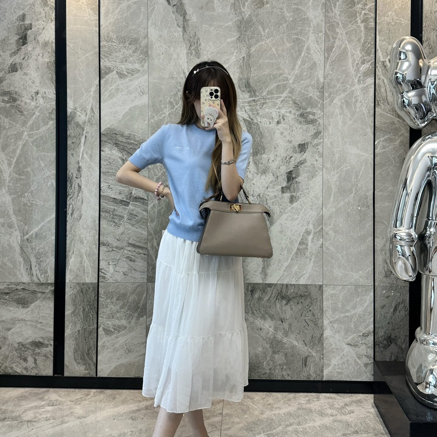 南油短袖女2026早春新款圆领字母提花上衣羊绒羊毛混纺轻奢针织衫