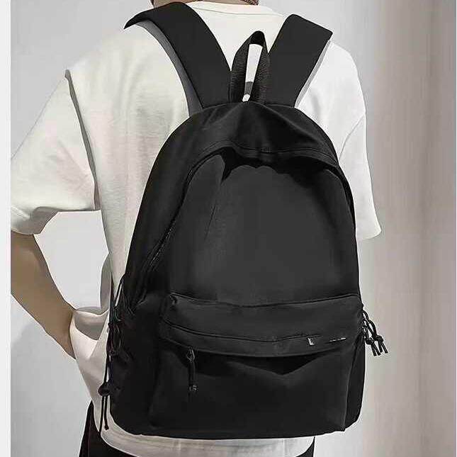 品牌双肩包黑色港风学生潮校园背包男ins超火简约大容量书包轻便