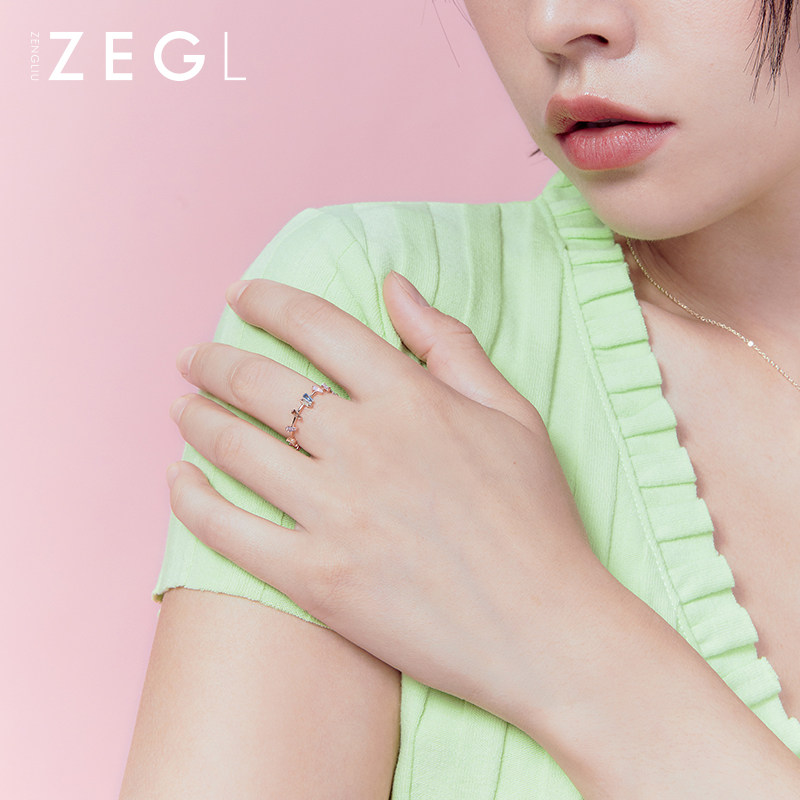 ZENGLIU日式轻奢戒指女小众设计冷淡风ins高级感时尚个性食指戒指