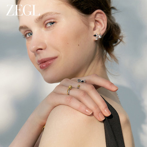ZEGL原创弹簧狗戒指女