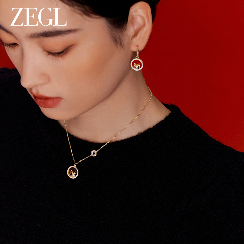 ZEGL本命年鸿运萌龙耳环