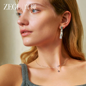 ZEGL真柳设计师圆舞曲系列金色耳环女新款 独特漂亮耳钉蝴蝶结耳饰