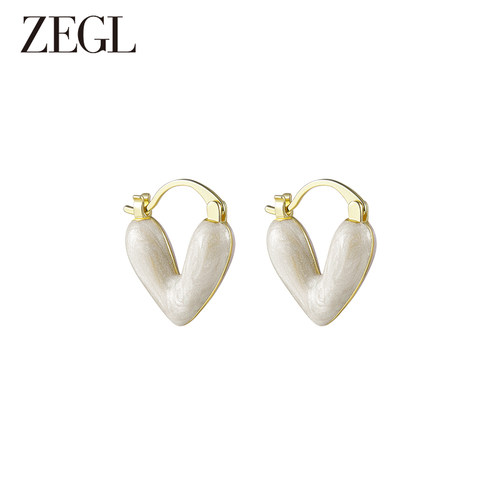 ZEGL个性百搭爱心耳环