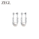 ZEGL法式 巴洛克耳钉气质银针耳饰品 碎银子人造珍珠耳环女2024新款