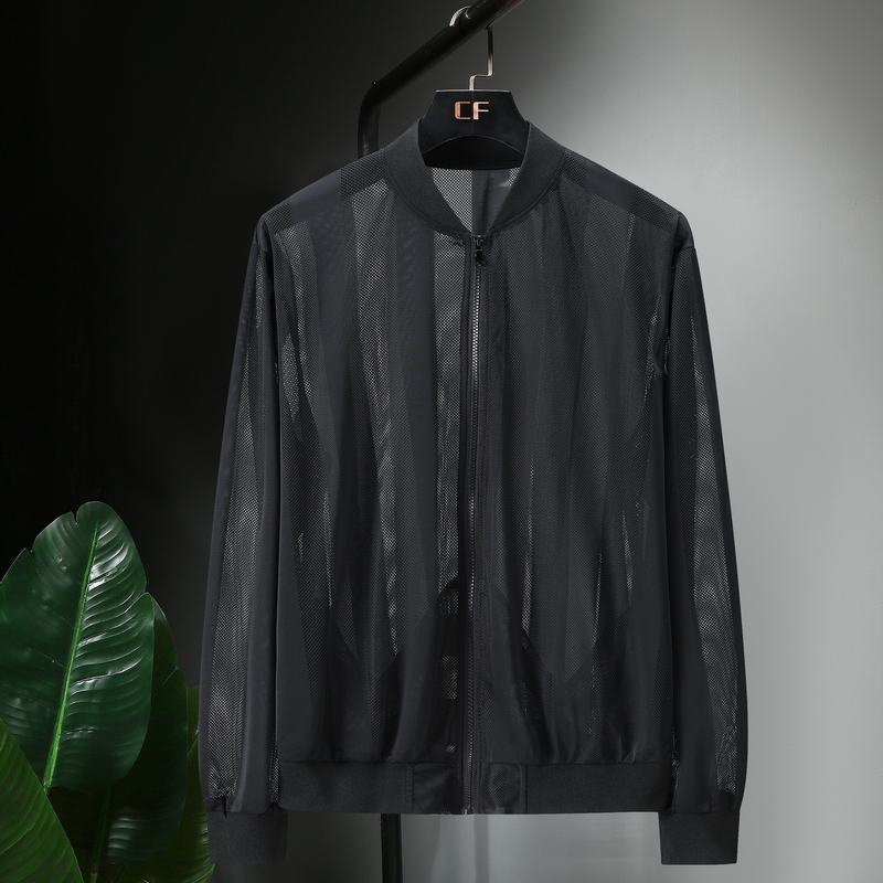 男装长袖网眼防晒服男生加肥加大码防晒衣速干立领皮肤衣夏装薄款