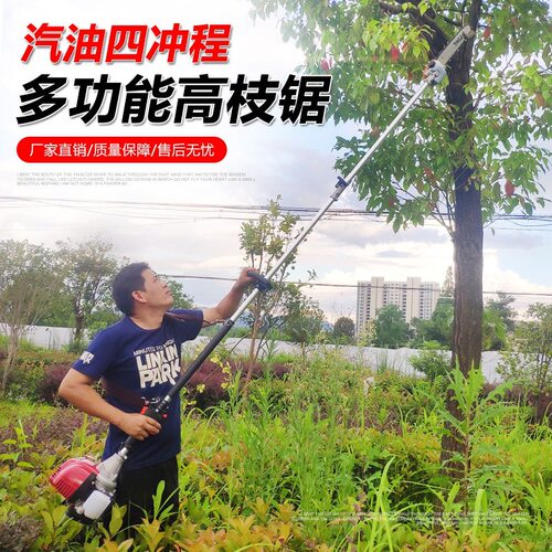 加长侧挂式高枝锯汽油多功能高空修枝机修剪机果园农用除草割草机