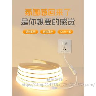 220V灯带led灯条cob室内卧室床头客厅电视背景墙开关插电款氛围灯