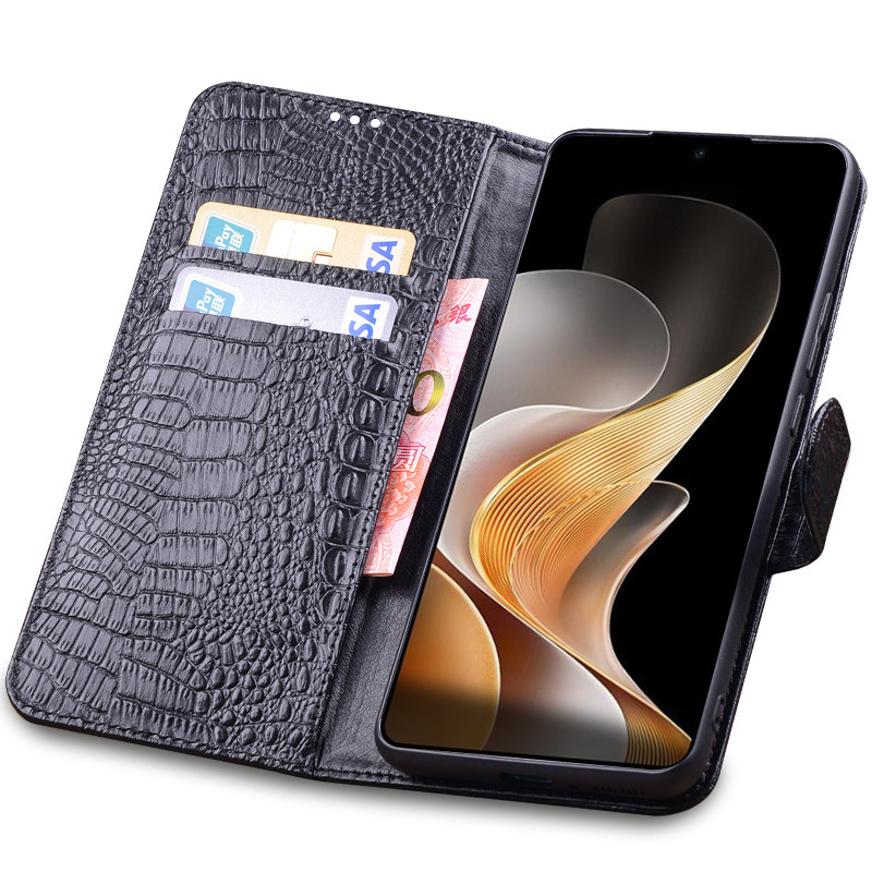 适用VIVOS19系列真皮商务手机套