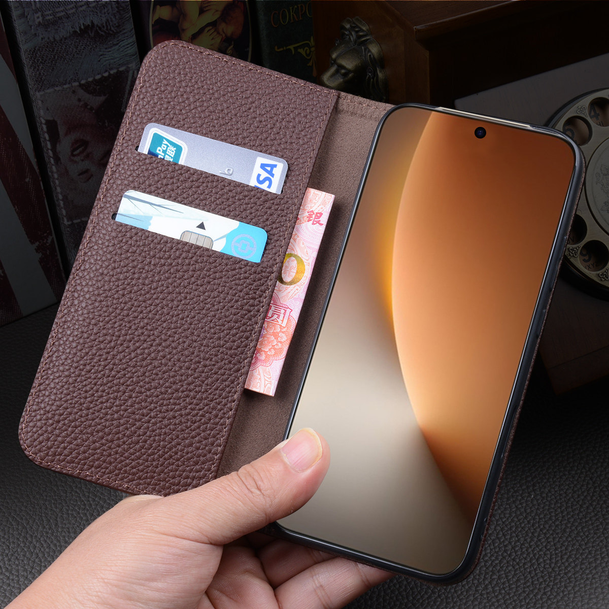 适用小米17promax手机壳17ultra新款Xiaomi16保护套15pr0真皮翻盖式全包镜头软壳防摔高端可插卡钱包外壳男女