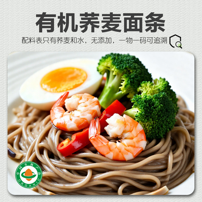 有机荞麦面条1OO%纯荞麦面无麸质无添加0糖0盐无小麦桥本挂面200g