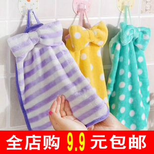 擦手巾挂式厨房檫手布吸水小毛巾方巾抹布批纯棉帕成人插搽卡通