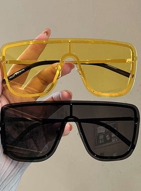 一体式墨镜男女高级感ins显脸小黑色网红潮流情侣太阳镜大脸眼镜