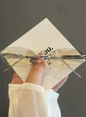 18克超轻前卫无框灰水银太阳眼镜