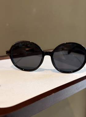 2026年新款时尚复古圆形太阳眼镜女士黑色墨镜高级感防紫外线遮阳