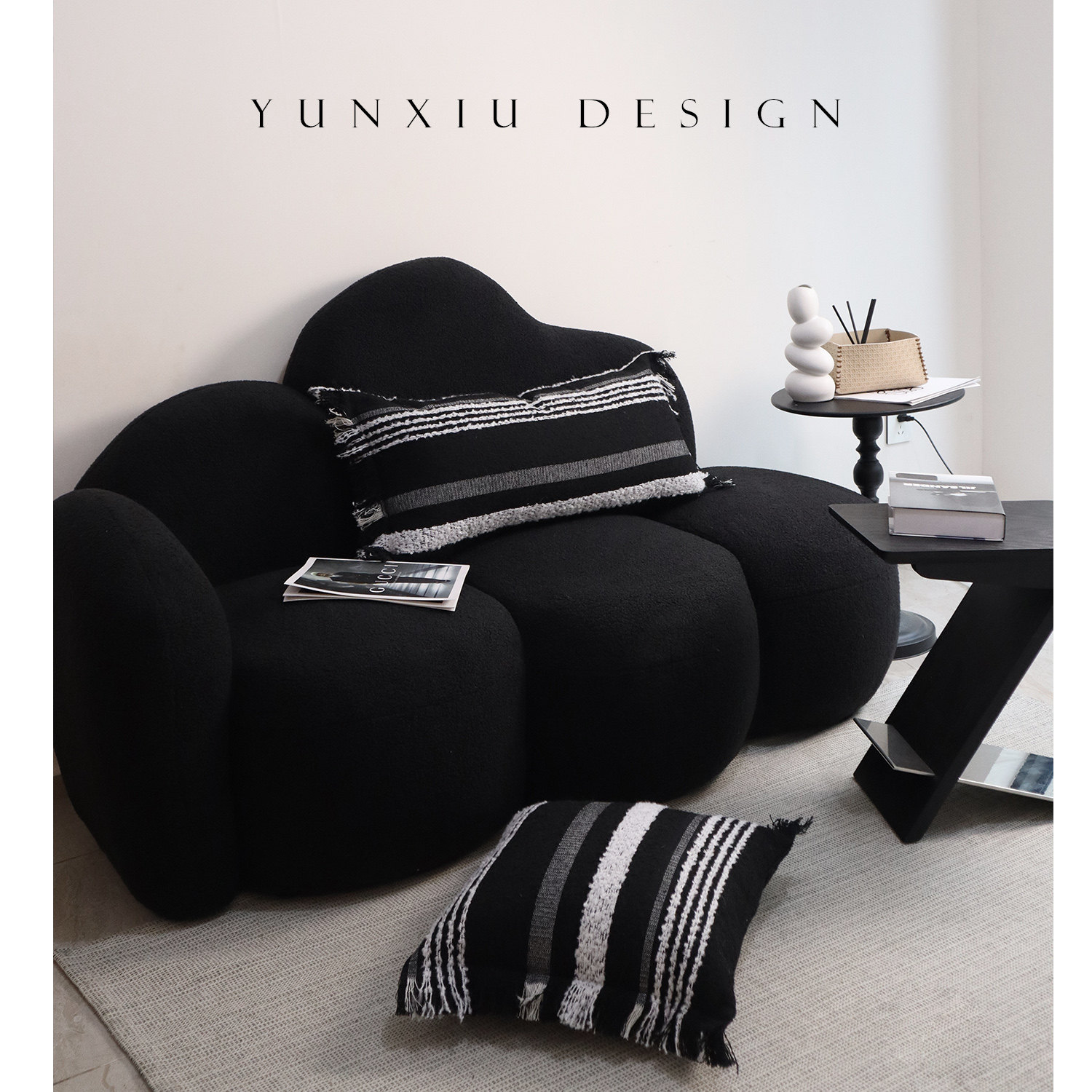 黑白灰条纹针织长条抱枕 长枕腰枕35*75民宿风格装饰饰品,居家布艺,靠垫/抱枕,淘宝优惠券,粉丝福利购,淘宝优惠卷