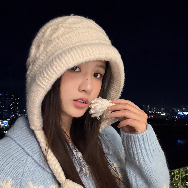 冬季帽子女保暖针织帽毛线帽