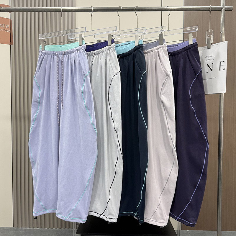 户外山系！男女款春季松紧腰撞色运动阔腿裤透气速干弯刀裤休闲裤,女装/女士精品,休闲裤,淘宝优惠券,粉丝福利购,淘宝优惠卷