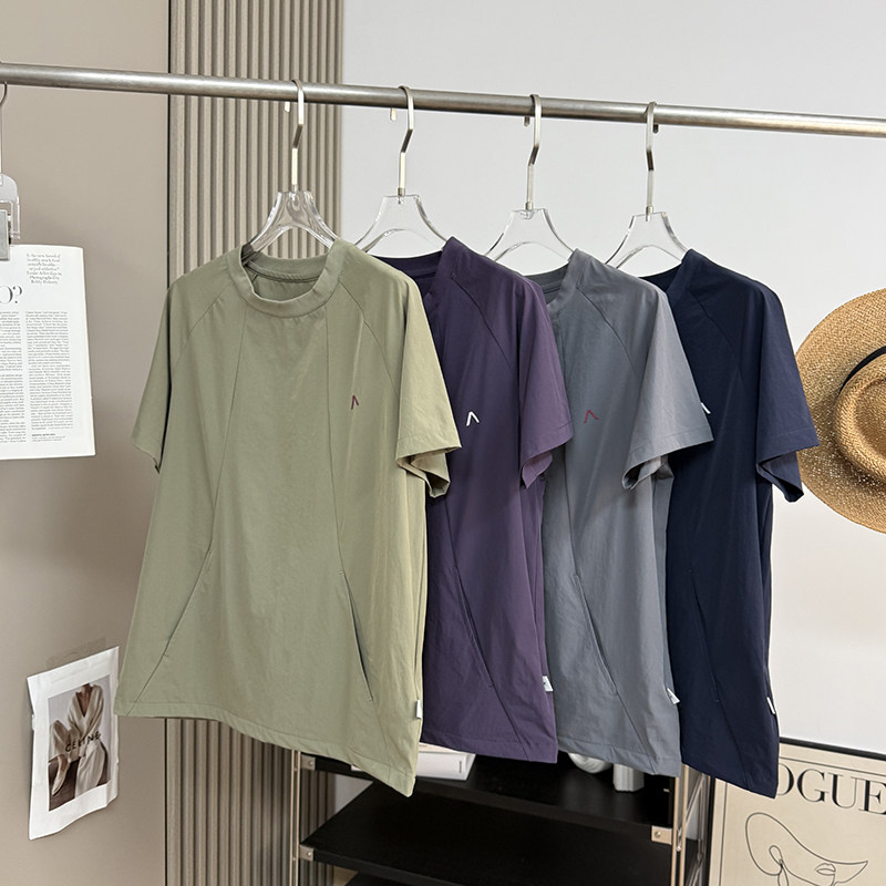 大厂订单！男女款立体剪裁轻薄透气户外运动休闲速干短袖T恤衫夏