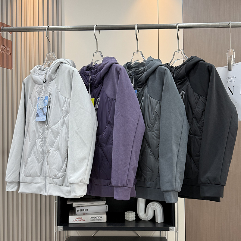 大厂订单！男女款冬季宽松90鸭绒轻薄拼接连帽户外防风羽绒服外套