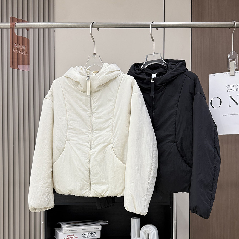 LU同款!冬季宽松防风防泼水抗寒保暖夹棉连帽短款棉衣棉服外套女