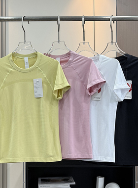 LU系！四面弹轻薄透气吸湿速干健身运动圆领短袖T恤瑜伽上衣女夏