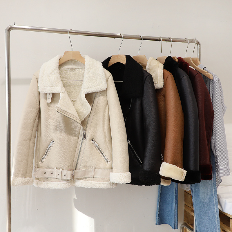 加厚保暖防风皮毛一体羊羔毛外套