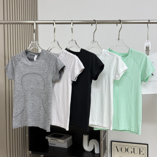 LU系 T恤女 黑科技无缝零束缚剪裁速干透气高弹健身运动瑜伽短袖