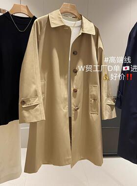 篙端品质！细腻滑爽廓挺括有型立体感显瘦翻领中长款风衣外套女