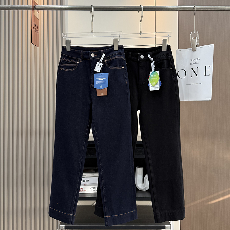 防褪色黑科技！四面弹加绒保暖高腰显瘦九分烟管牛仔裤法棍裤女冬