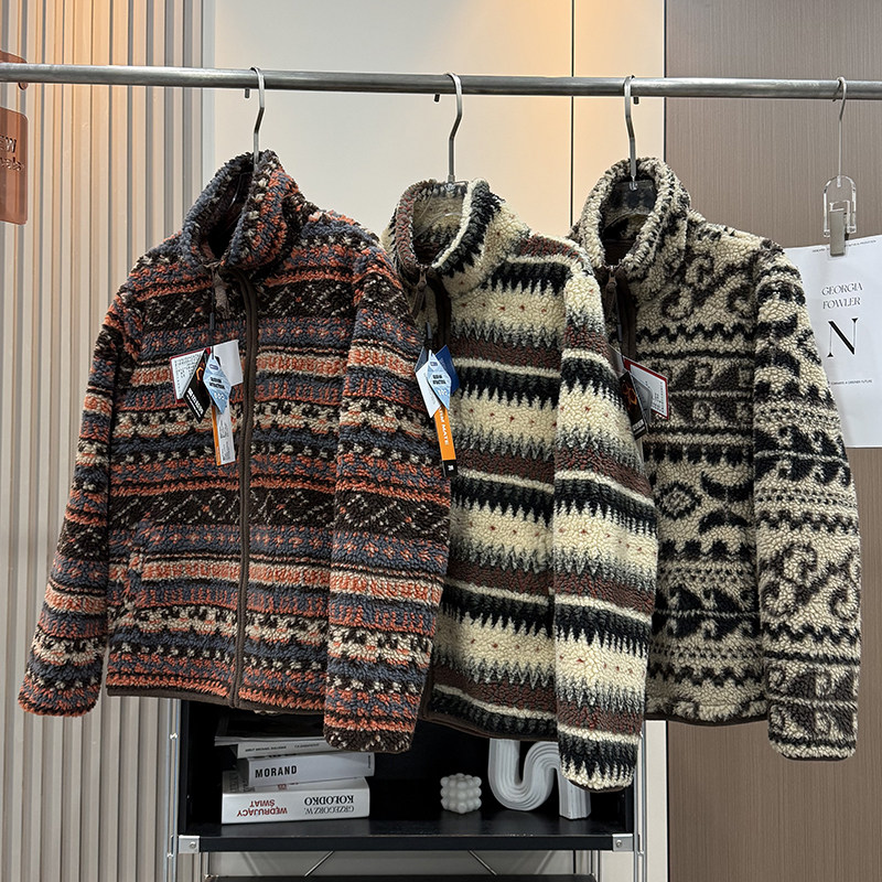 大厂订单！费尔岛双面摇粒绒加厚保暖防风立领羊羔绒夹克外套女冬