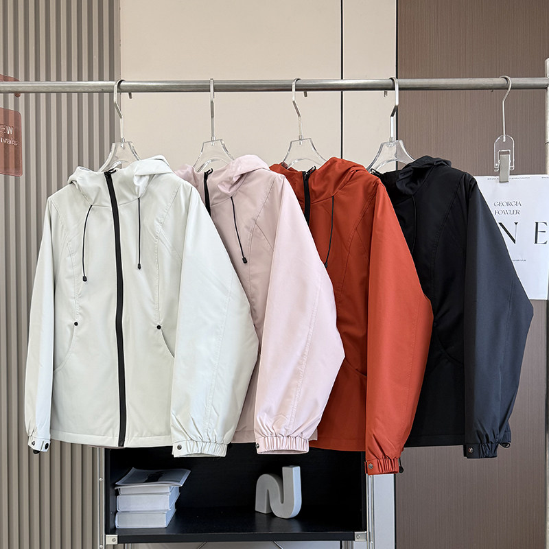 大厂订单!秋冬宽松户外防风防泼水夹棉连帽冲锋衣登山服棉服外套
