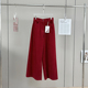 年度神裤 女 拖地裤 时髦row碇制红色灯芯绒宽松显瘦阔腿裤 长裤