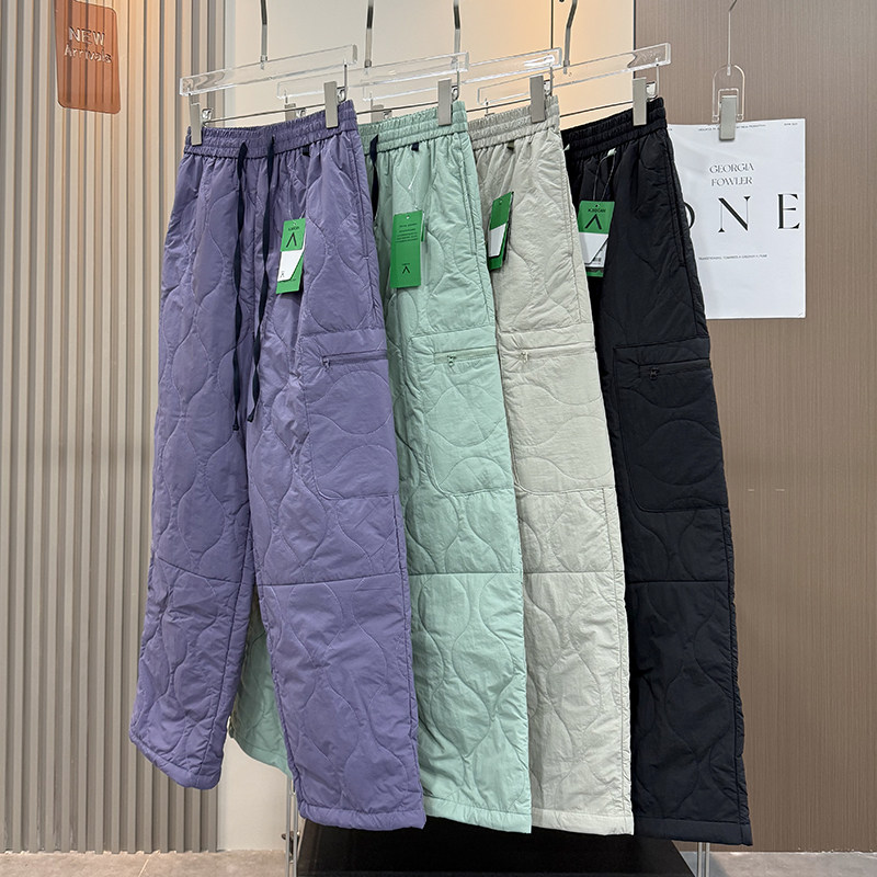 大厂订单！情侣款秋冬宽松户外防泼水绗缝夹棉保暖直筒休闲裤棉裤
