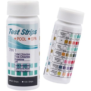 7合1游泳池纸 ph试纸 水质检纸 余氯 ph 水质条 瓶装