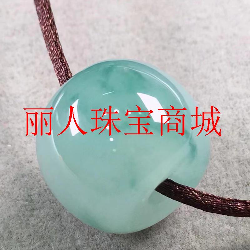 冰种飘蓝花翡翠色玉石雕刻路路通吊坠男女款手链配饰转运珠玉挂件