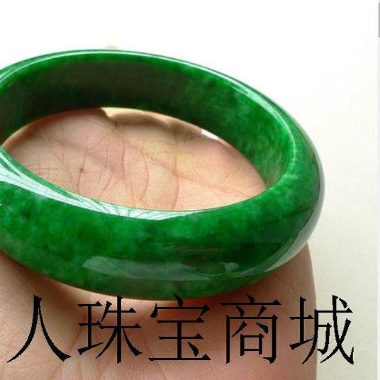 缅甸冰种花青翡翠色正圈贵妃玉镯满绿飘花玉石手镯时尚送妈妈礼物