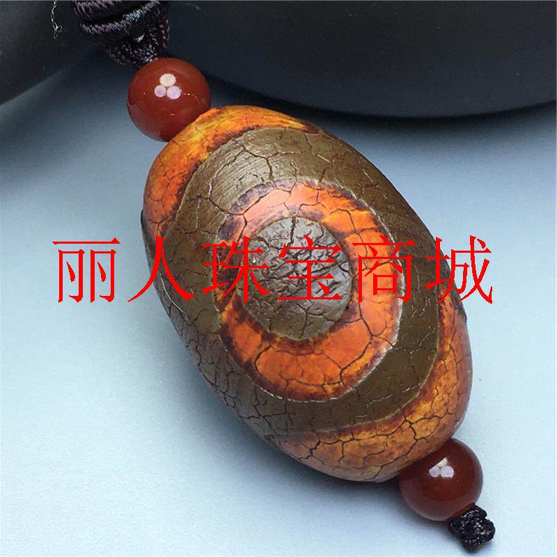 捡漏精挑天珠挂件密宗三眼天珠古玩老天珠超大天珠藏饰古珠挂饰品
