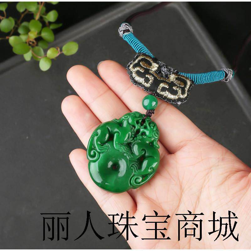 秋冬毛衣链干青玉石貔貅双鱼牌吊坠简约民族风长款挂件气质女项链